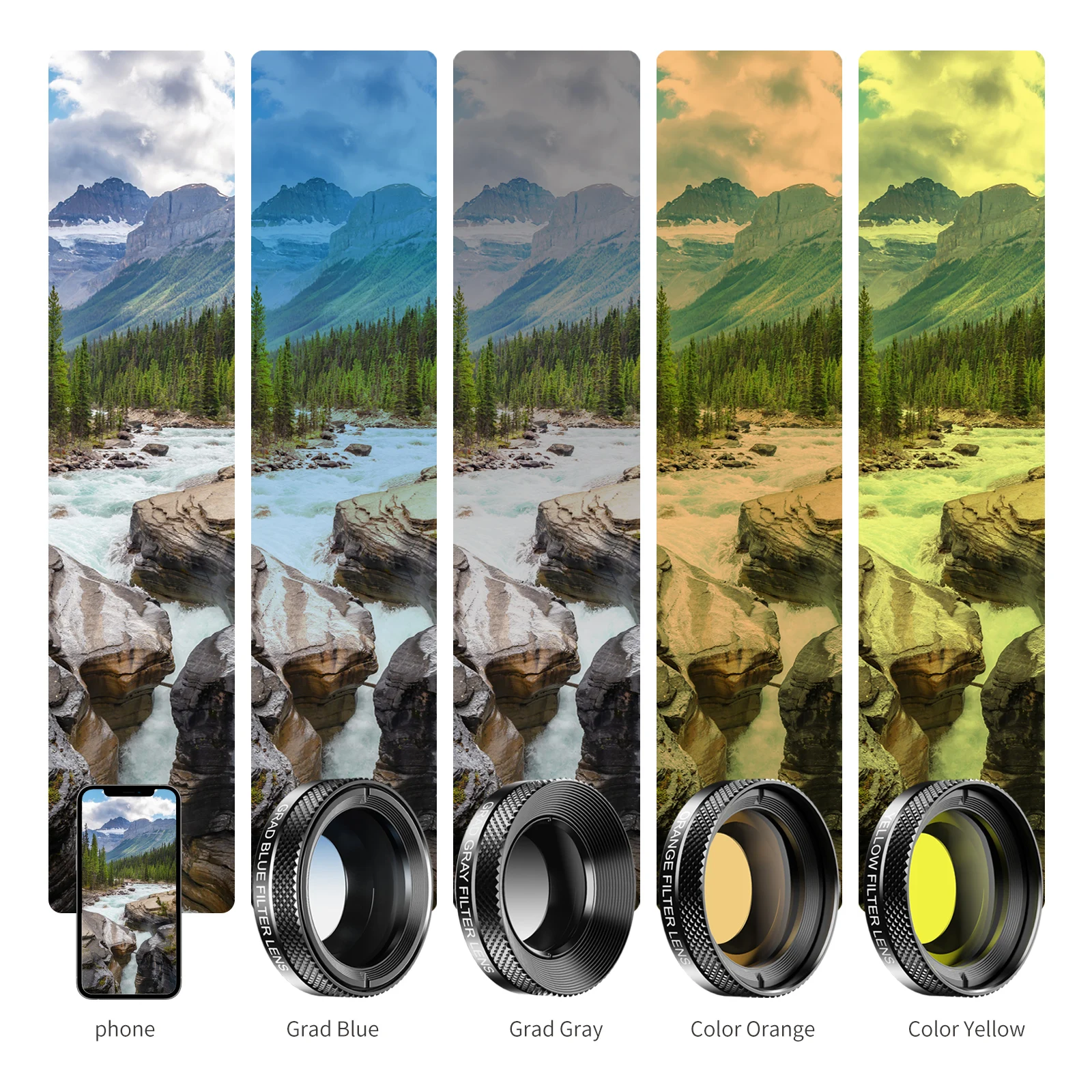 APEXEL 11 in 1 Phone Camera Lens Kit  Wide Angle Macro Fisheye Lens ND32 CPL Color Lens Compatible with Most of Smartphone