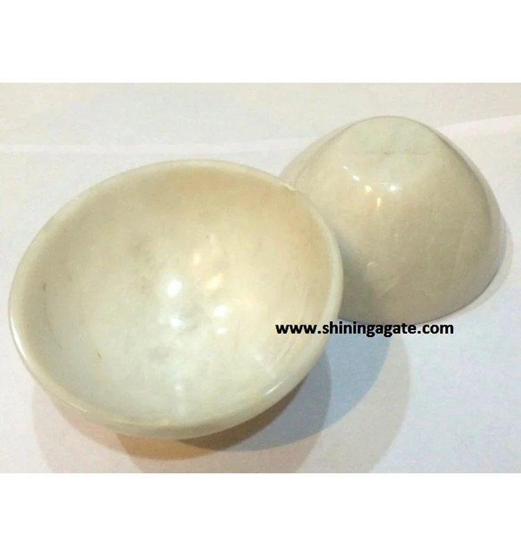 
 Wholesale Natural Stone White Moonstone 4 Inch Bowls Wholesale Healing Stone Bowls Gemstone Healing Bowls  