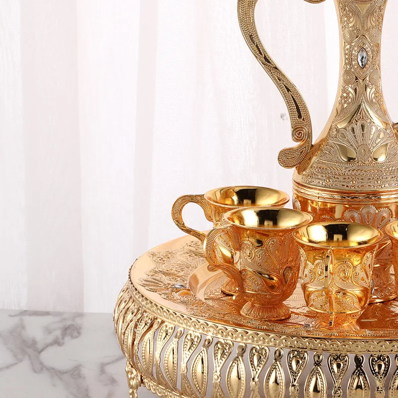 Hot Sale Ethiopian Metal Coffee Tray Set with Cup and Saucer