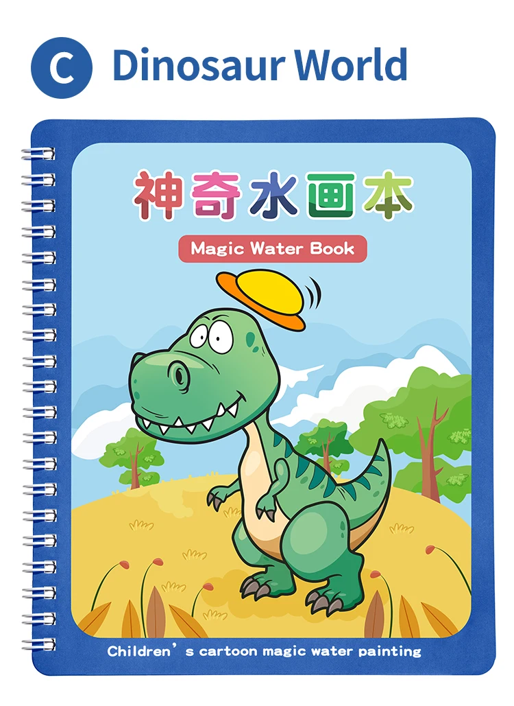 Magic Water Drawing Book Water Painting & Coloring Book With 1 Magic Pen Kids Educational Learning Toy