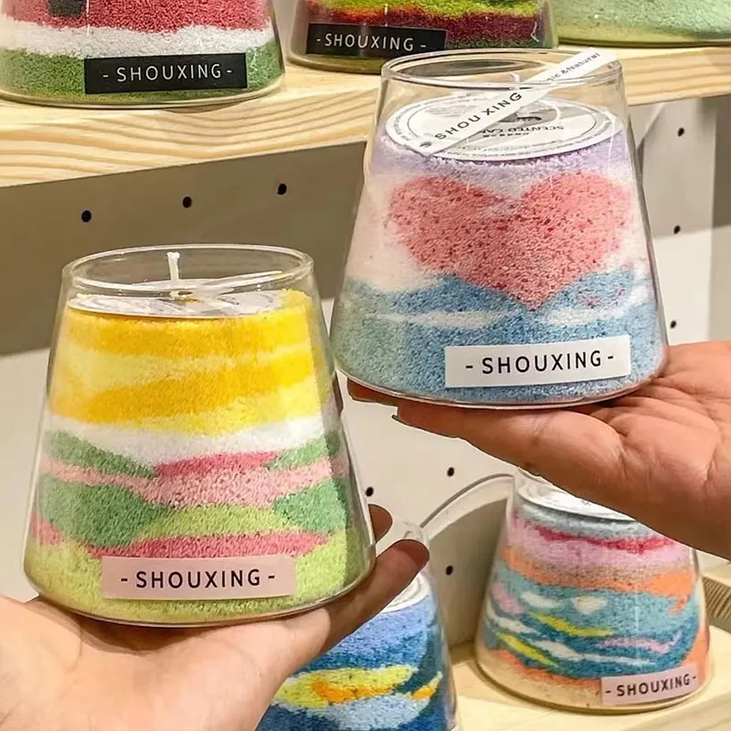 Wholesale hot diy handmade natural bulk pearled candle various color fine palm sand wax powder artistic ice sand wax candle