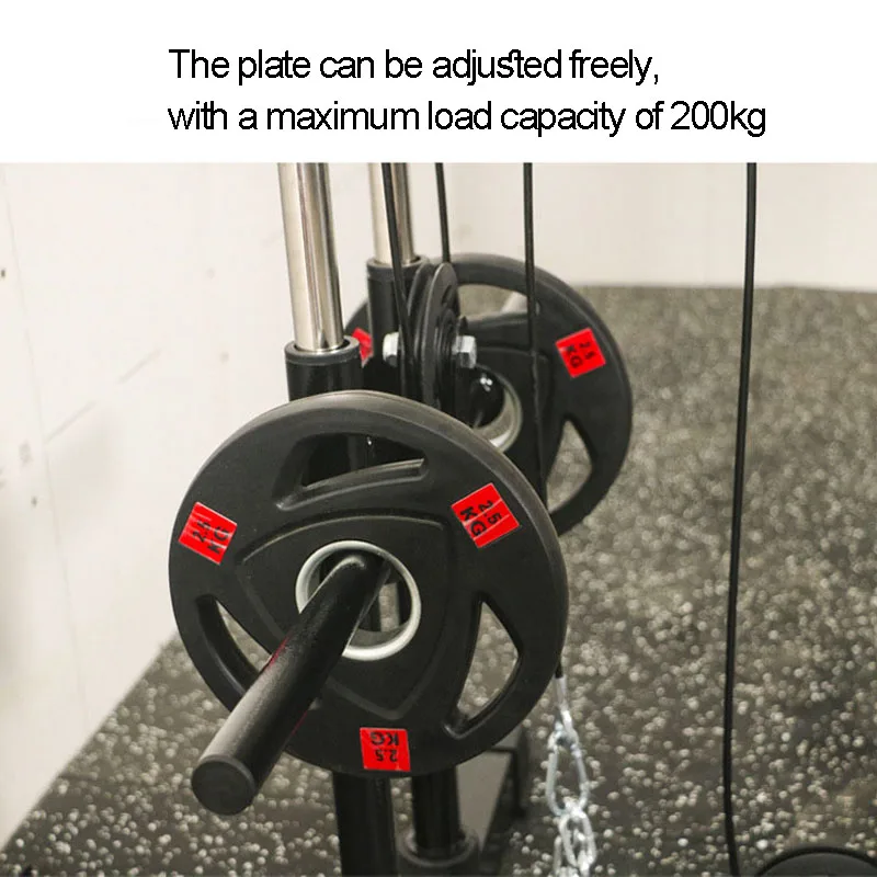 Adjustable Dual Pulley System Home Gym Wall Mounted Lat Pulldown Machine for Fitness Training and Plate Loaded Cable Station