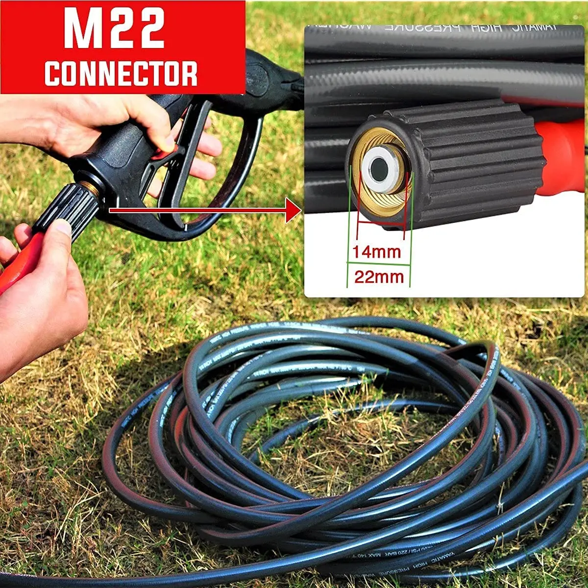 High Pressure Washer Hose Heavy Duty & Wear Resistance Upgrade Garden Hose