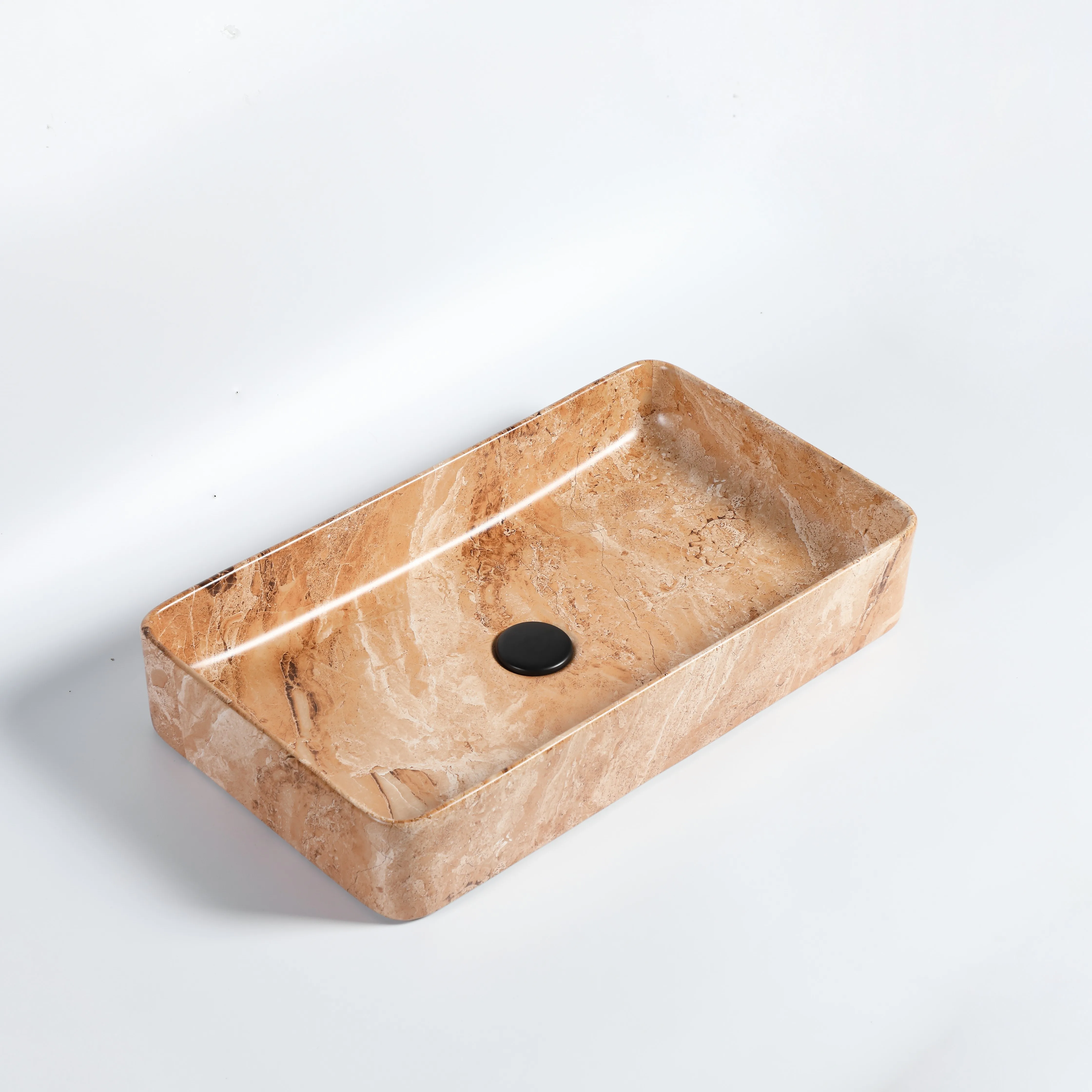 
High-quality and durable countertop wash basin Hotel hand-made sink ceramic artificial marble above counter basin 