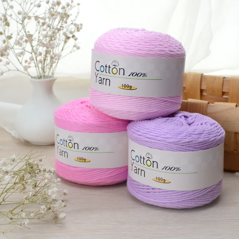 Chinese factory production line hand knitting 16 ply crochet baby 100% cotton yarn