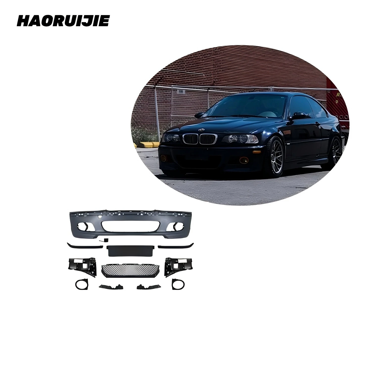 E46 accessories body kit modified upgrade m3 front bumper grille car spoiler for BMW e46 custom steering wheels