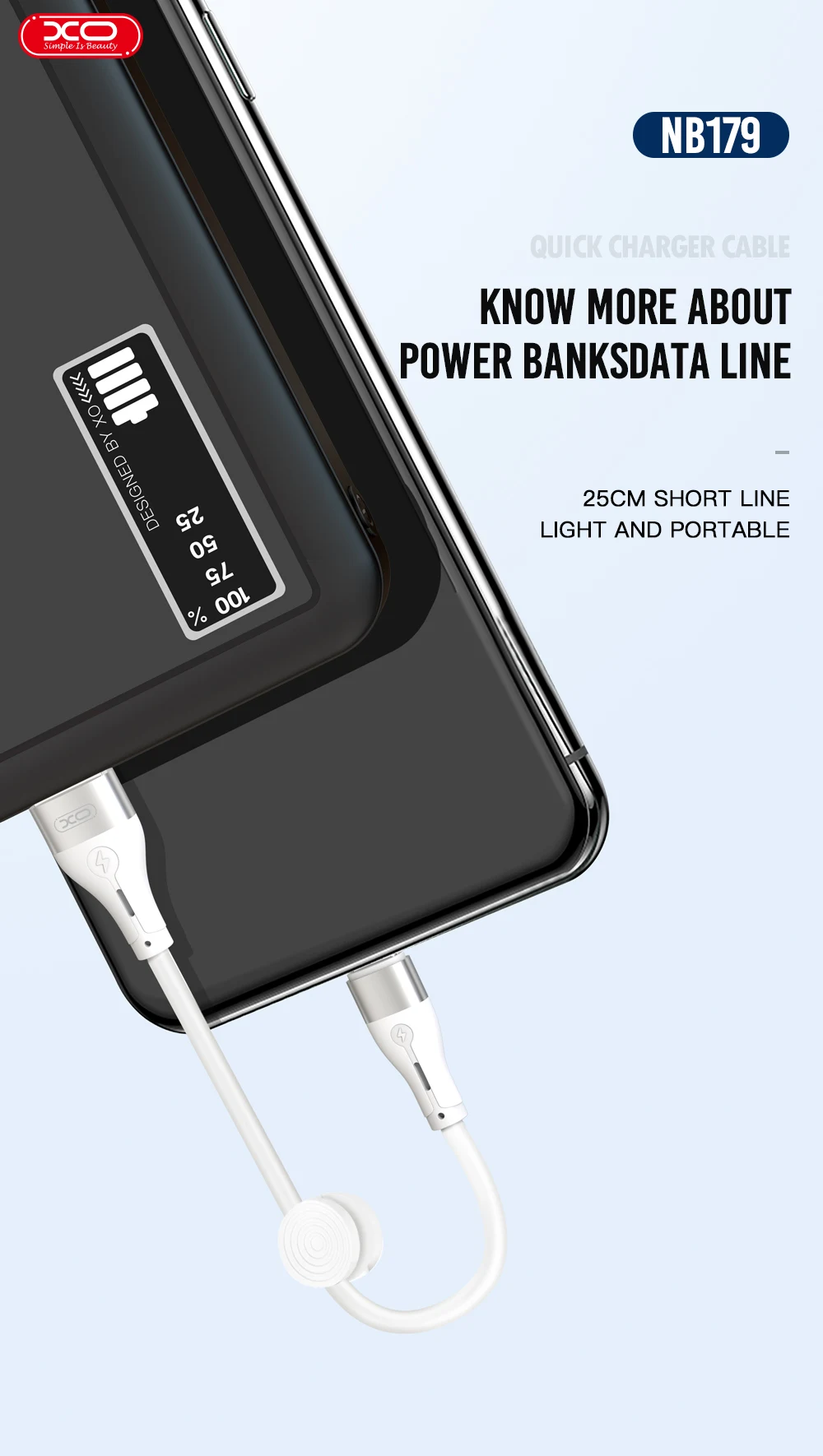 XO NB179  OEM Customized  2.4A USB Cable  Micro  Date Cable 1M 2M  USB Charging Cable for iPhone 12/13 Black White
