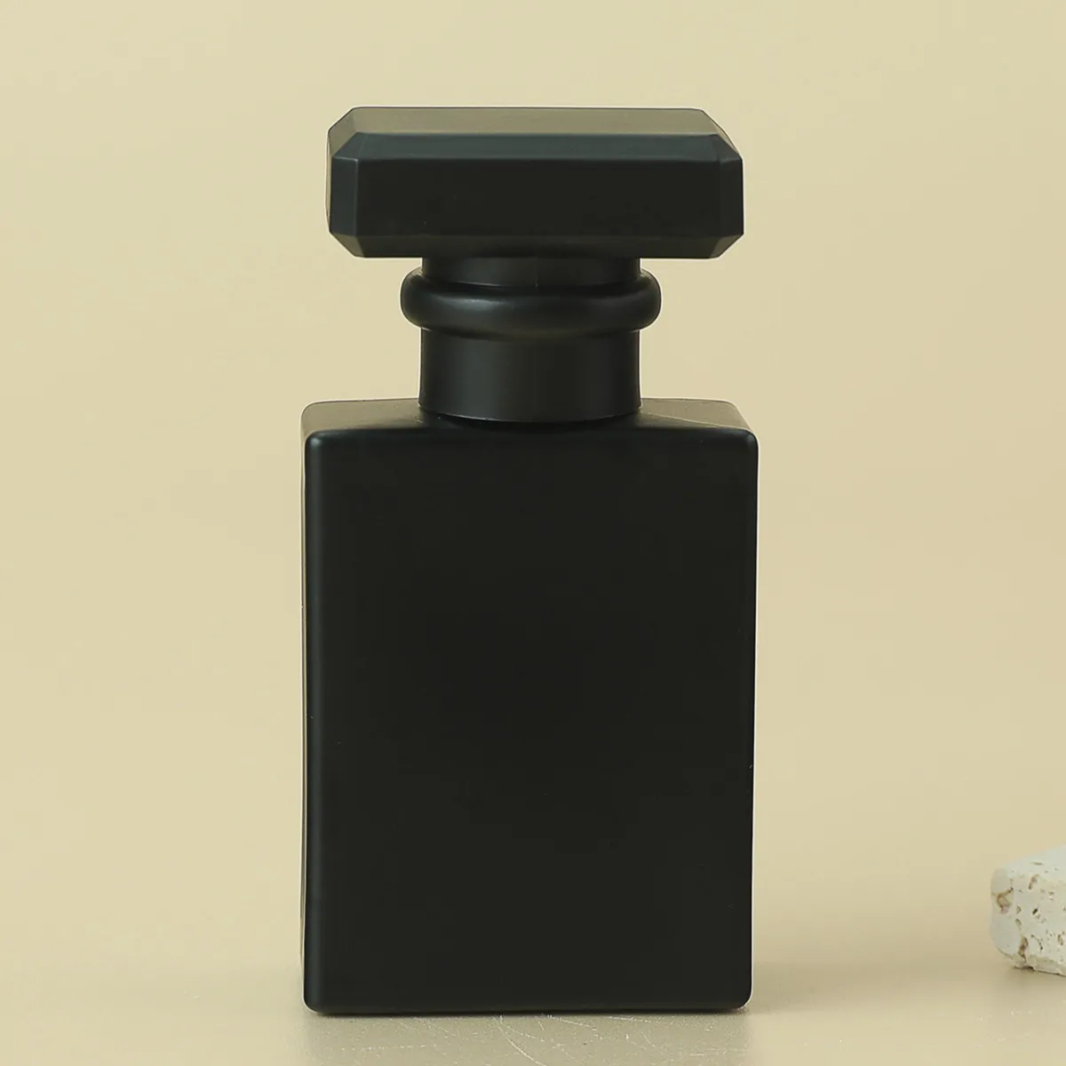 MUB Empty Thick Matte Black Rectangle 30ml 50ml 100ml Crimp Perfume Glass Bottles Square Parfum Bottle