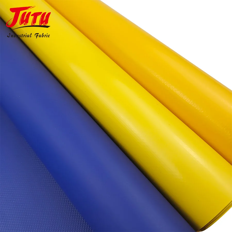 JUTU factory 610g 600gsm heavy duty waterproof tarp tent vinyl coated pvc tarpaulin fabrics for truck covers side curtain fabric