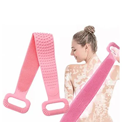 High Quality Silicone Brushes Bath Towels Rubbing Back Bath Belt Body Massage Shower Strap Extended Scrubber Clean Skin Brushes