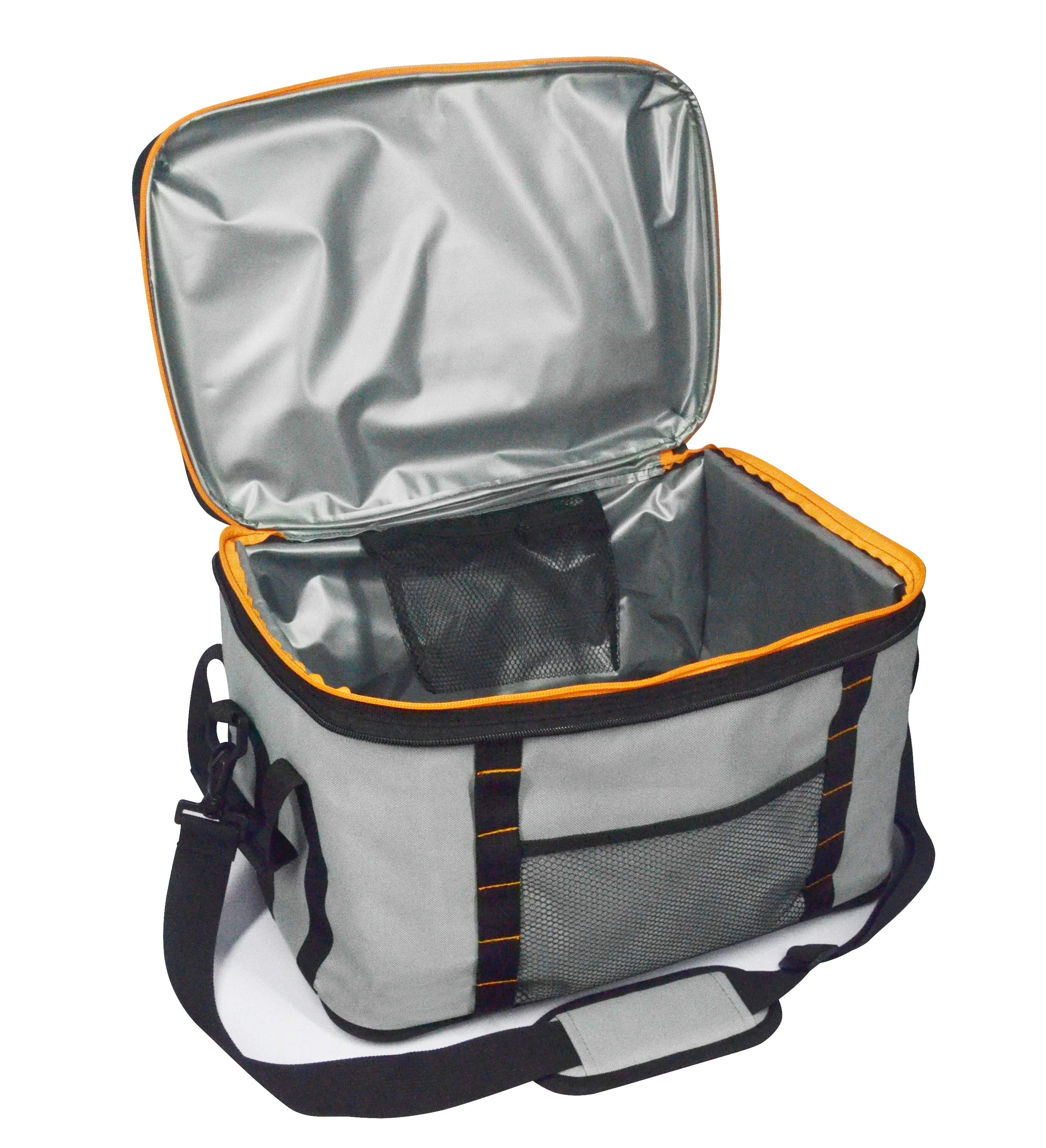 Custom 45 cans standing soft sided thermal foam insulation collapsible EVA hard Top storage container ice park cooler bag