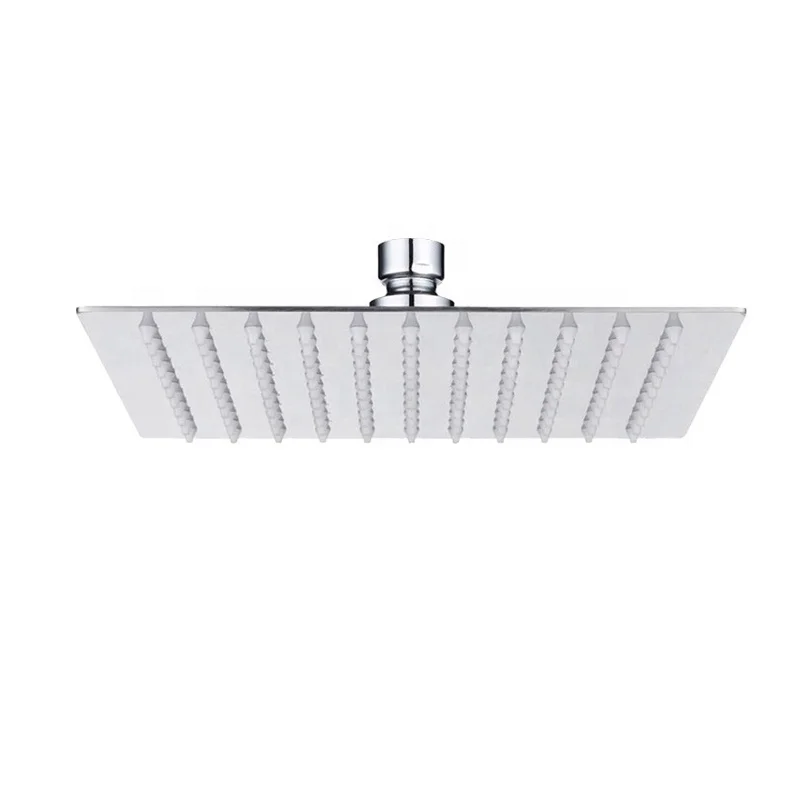 12 Inch Large Square Stainless Steel Showerhead  Chrome Finish Ultra Thin Waterfall Shower Head Pommeau de Douche Inox