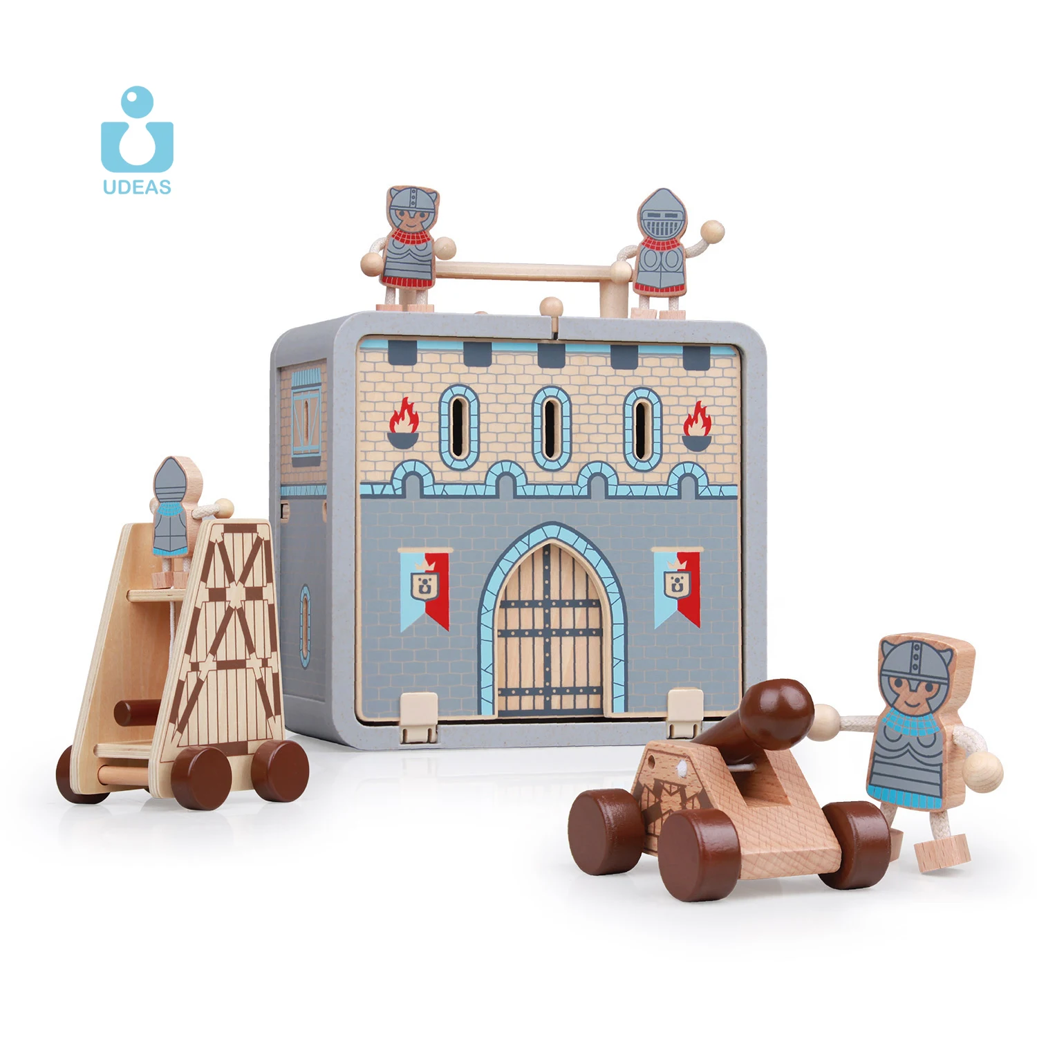 UDEAS Puzzle Toy Set Simulation of Combat Wooden Storage Box Kids Play House Toy