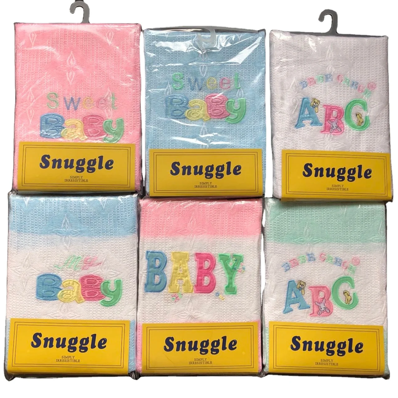 Embroidered baby shawls 100% polyester baby swaddle blanket