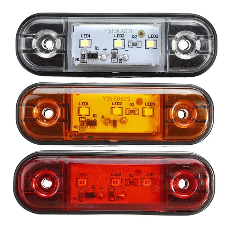 3 led clear lens side marker light for mack truck heavy duty 12v/24v/10-30v amber red white