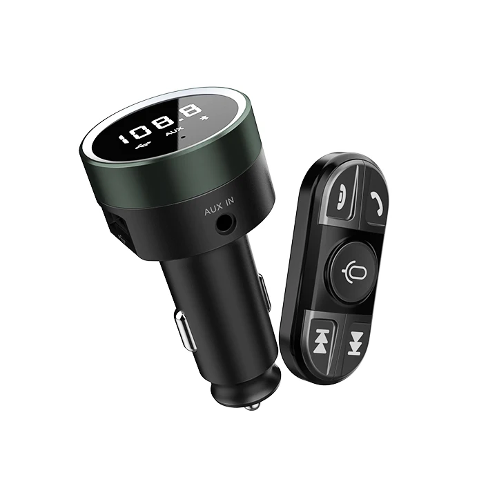 Dual Usd Charger Car Mp3 Player With Remote Control Bluetooth 5.0 Hands Free Fm Transmitter For Car Kit