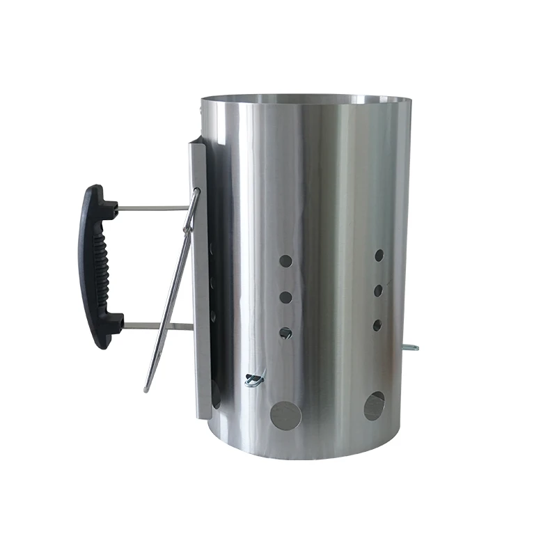 Factory Supply Premium Quality Stainless steel BBQ Fire Chimney Charcoal Starter With Plastic Handle Easily Clean