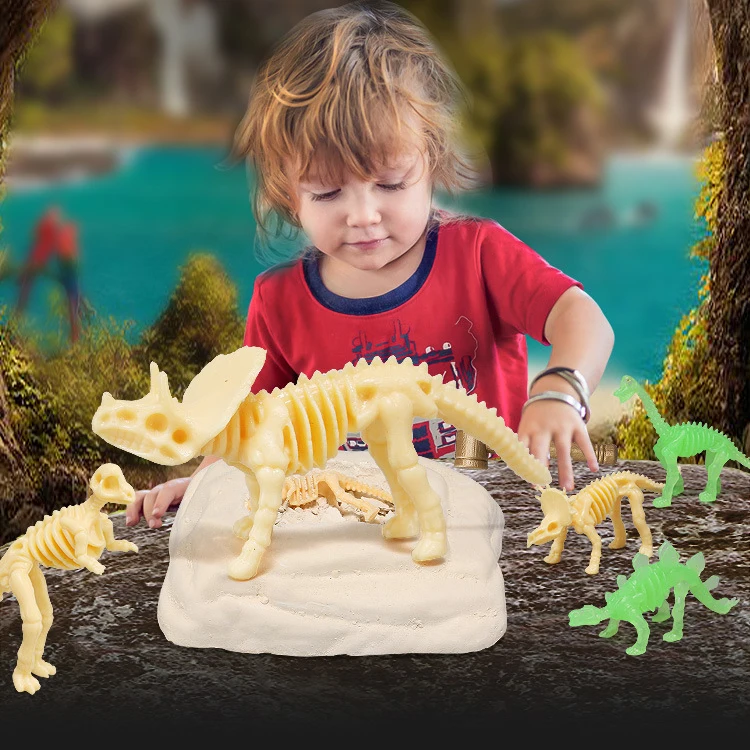 Fluorescence skeleton Dinosaur Dig Archaeology Toys Dinosaur Dig Kits For children