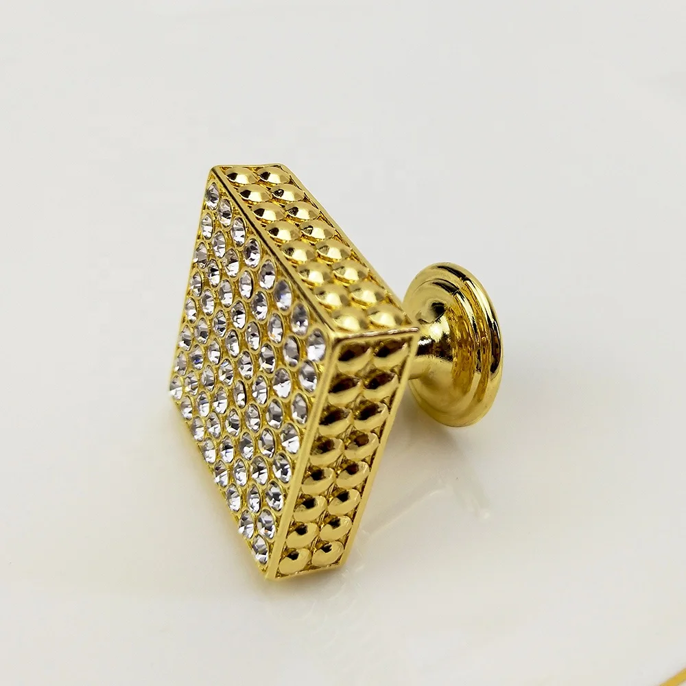 square rhinestones metal alloy furniture cabinet knobs,drawer handle
