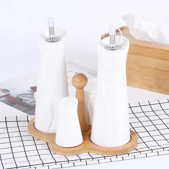 High quality Ceramic oil pot soy saucer bottle  cruet for kitchen  accessories
