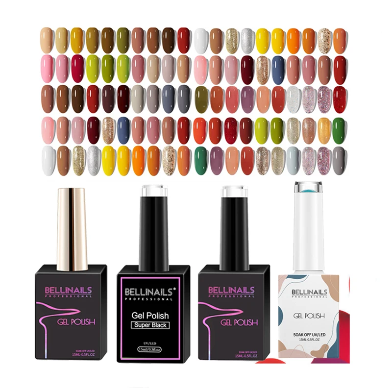 Bellinails Supplier OEM Private Label Wholesale Long Lasting UV Gel Nails Polish 1000+ Colors Fast Dry Soak Off UV Gel Polish
