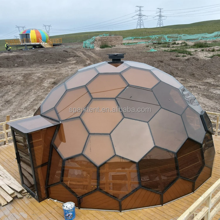 Football Design Glass Dome House With Bathroom For Luxury Glamping