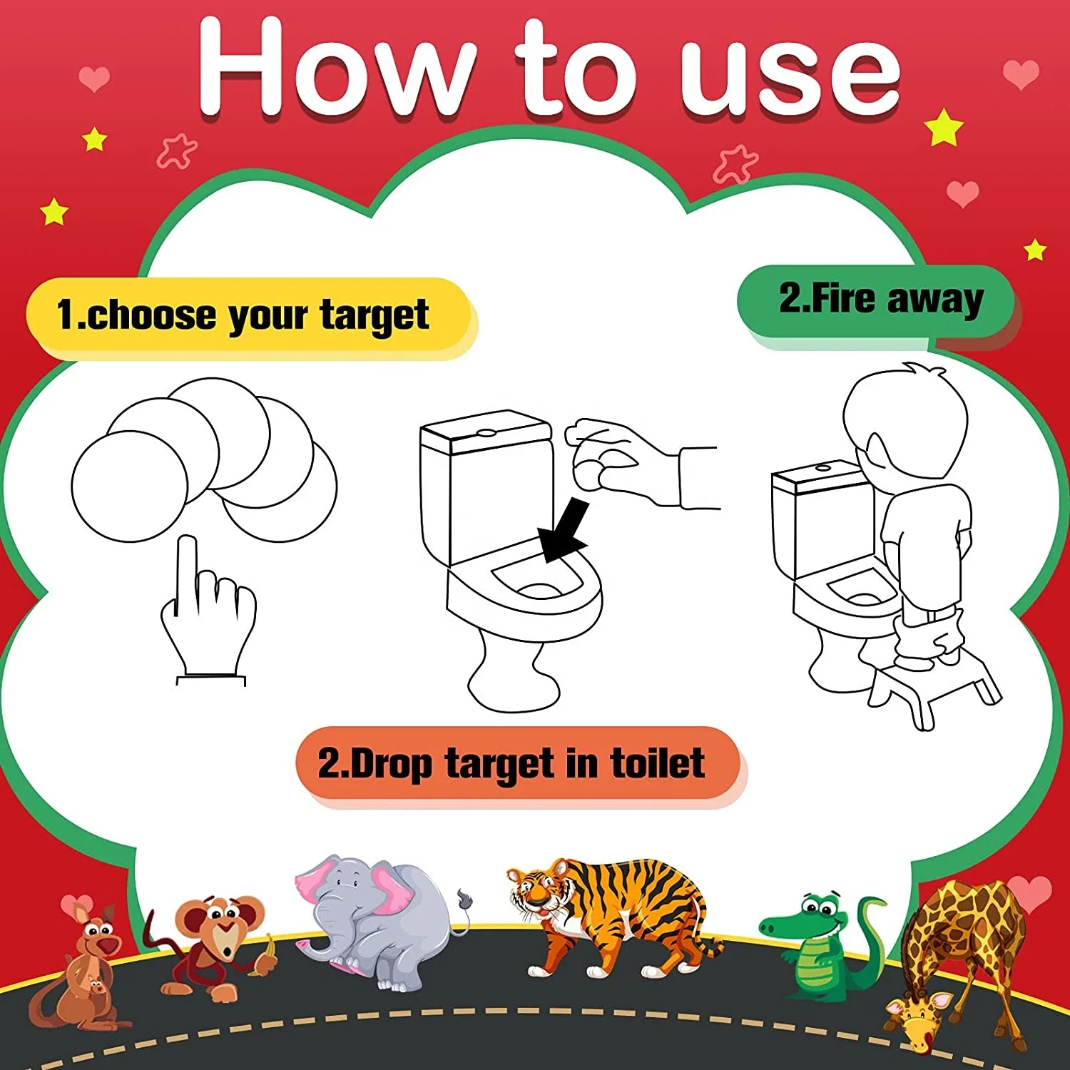 Potty Training Stickers Baby Toilet Training Sticker for Boys Potty Training Use with or Without Potty