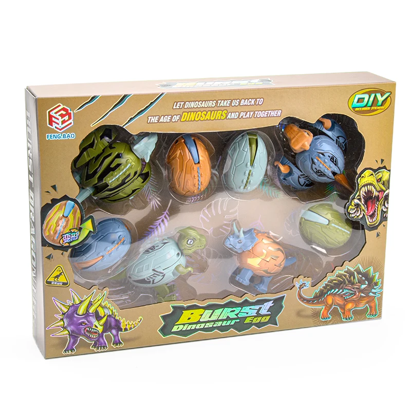 8 PCS Plastic Kids Take Apart Plastic Deformation Action Figure Collection assemble deformer Dinosaur Robot Toy For Boy Gift