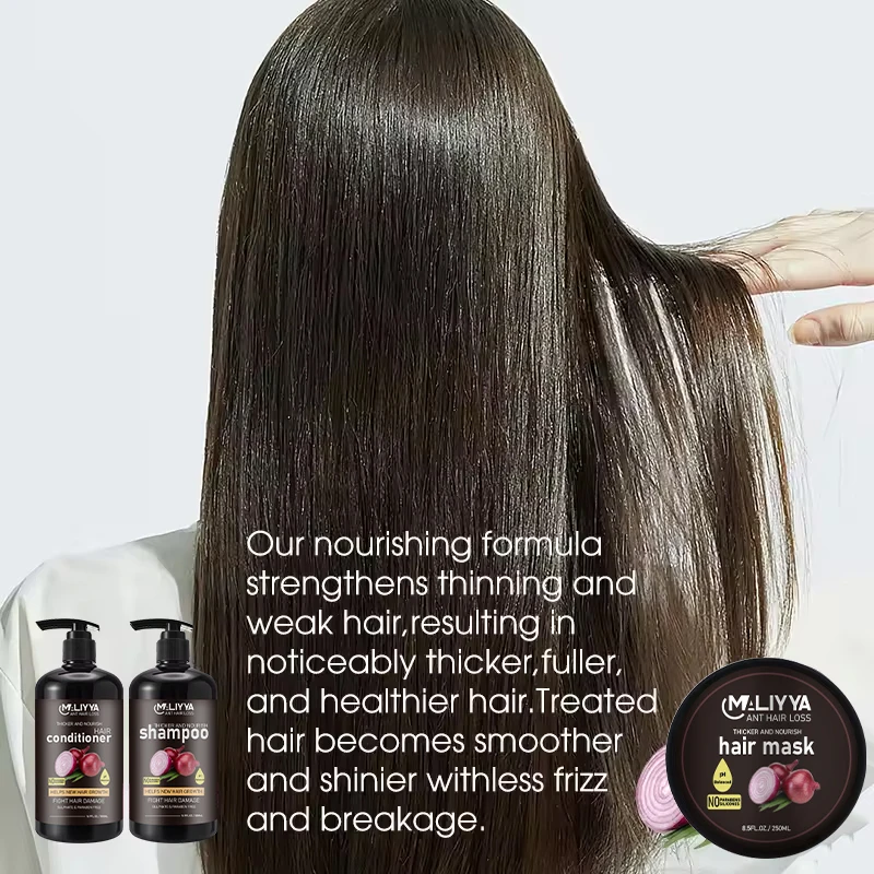 Factory hot selling hair care set 100% natural herbal red onion anti-hair loss repair nourishing shampoo and conditioner set