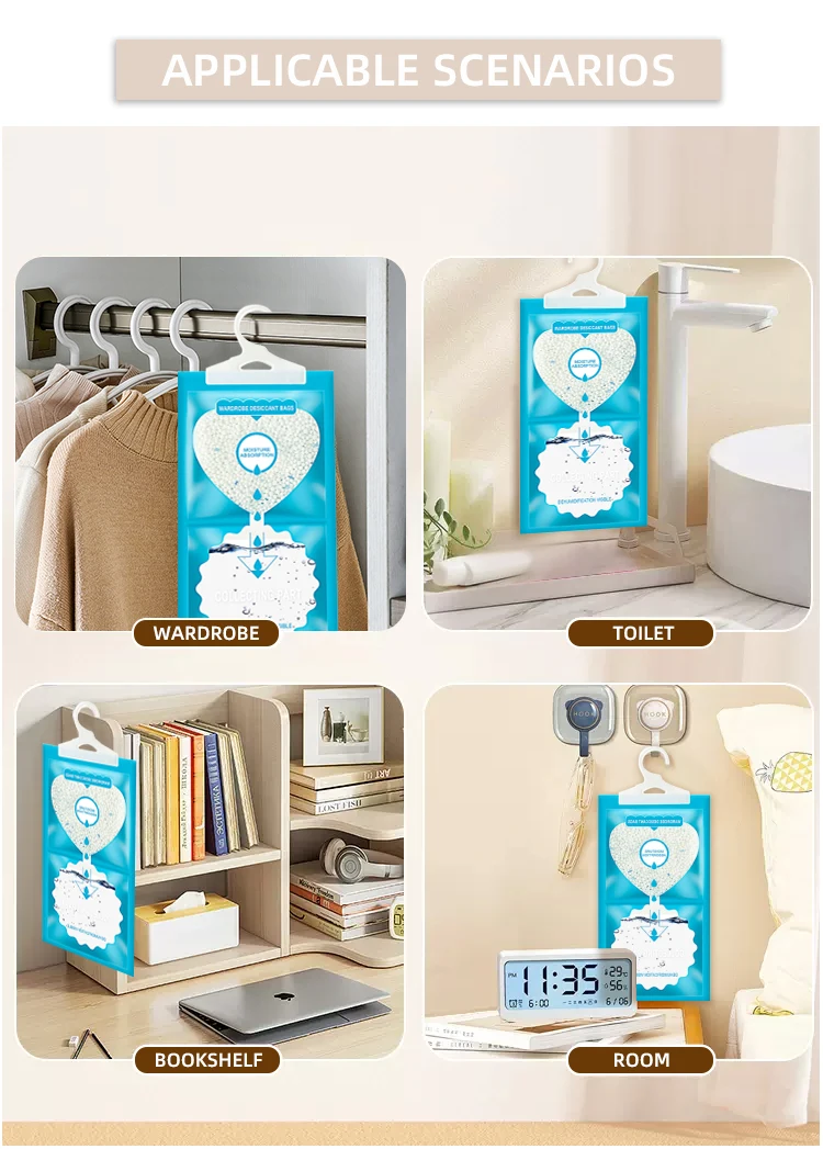 High quality customized household closet calcium chloride hygroscopic dehumidification hanging bag