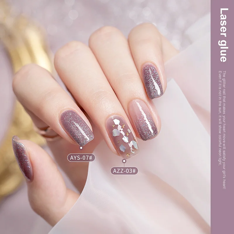 AS 2024 Wholesale new Semipermanent 15ml/bottle Gel Polish Nails UV Varnish Glitter Glass Nail Art Polish For Manicure