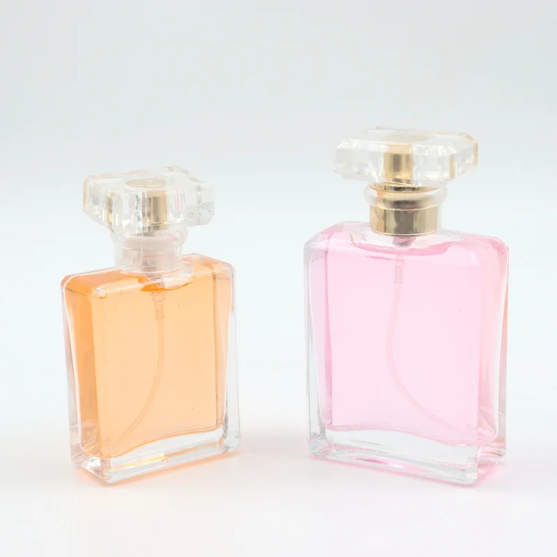 Custom 30ml 50ml квадратный флакон для духов с распылителем и футляром многоразового использования