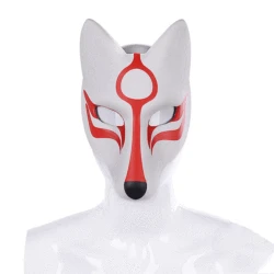 Cosplay Japanese Anime Fox Girl Image Masquerade Props Supplies Eva White Fox Pu Leather material Mask Party Mask