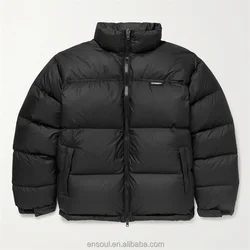 OEM Fashion windproof down quilted winter custom embroidered logo bubble puffer jacket for mens