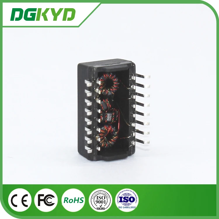 Customized Safety 1500V AC Isolated Transformers SMD 16 PIN 100BASE Filter