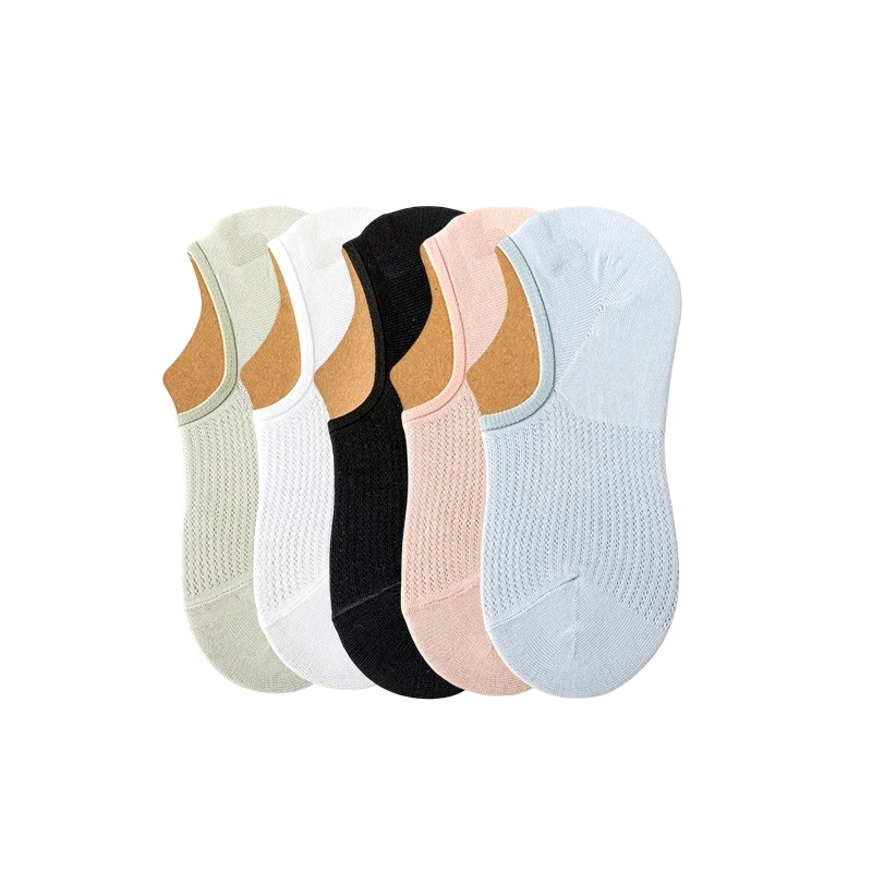 Boat socks women spring and summer thin breathable mesh solid color all-match non-slip with