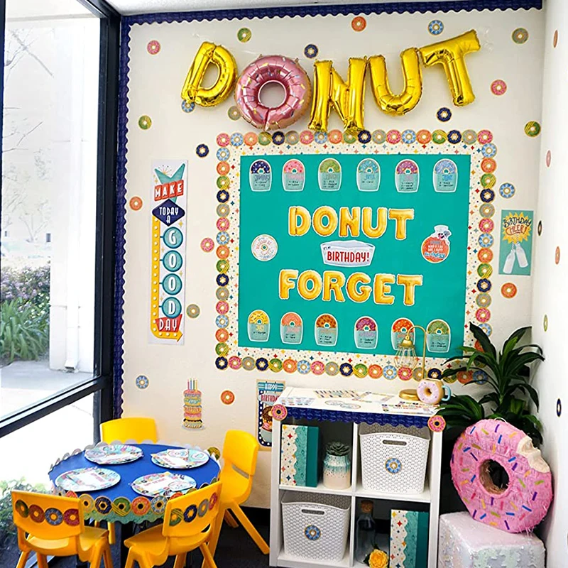 Donuts Theme Party Cutouts Colorful Mid Century Mod