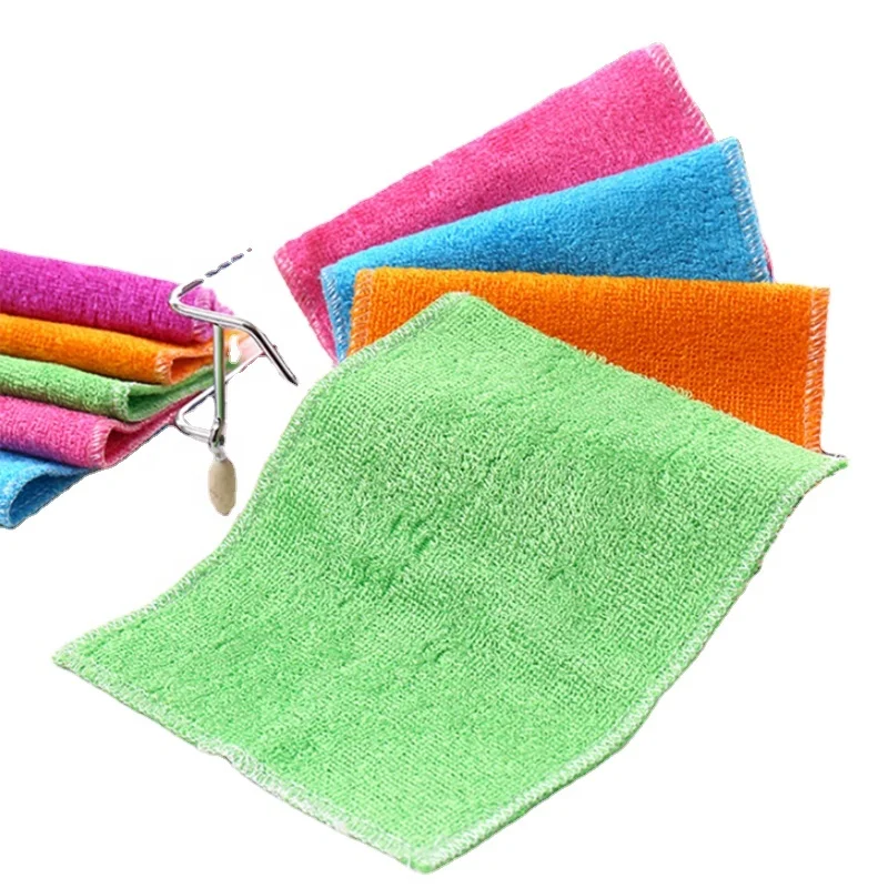 Bamboo Wood Fiber Kitchen Dish Cloth Towel Bamboo Fiber Dishwashing Cloth Kitchen Dishcloth Kitchen Cleaning Towel