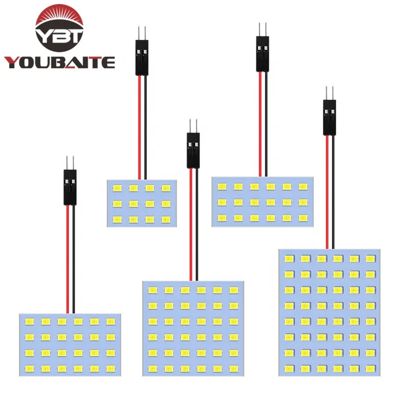 Auto led Roof Interior 1210 chip 12 18 24 36 48smd Panel Reading Lamp T10 Ba9s Festoon Adapter Car 12 Volt Led Dome Light