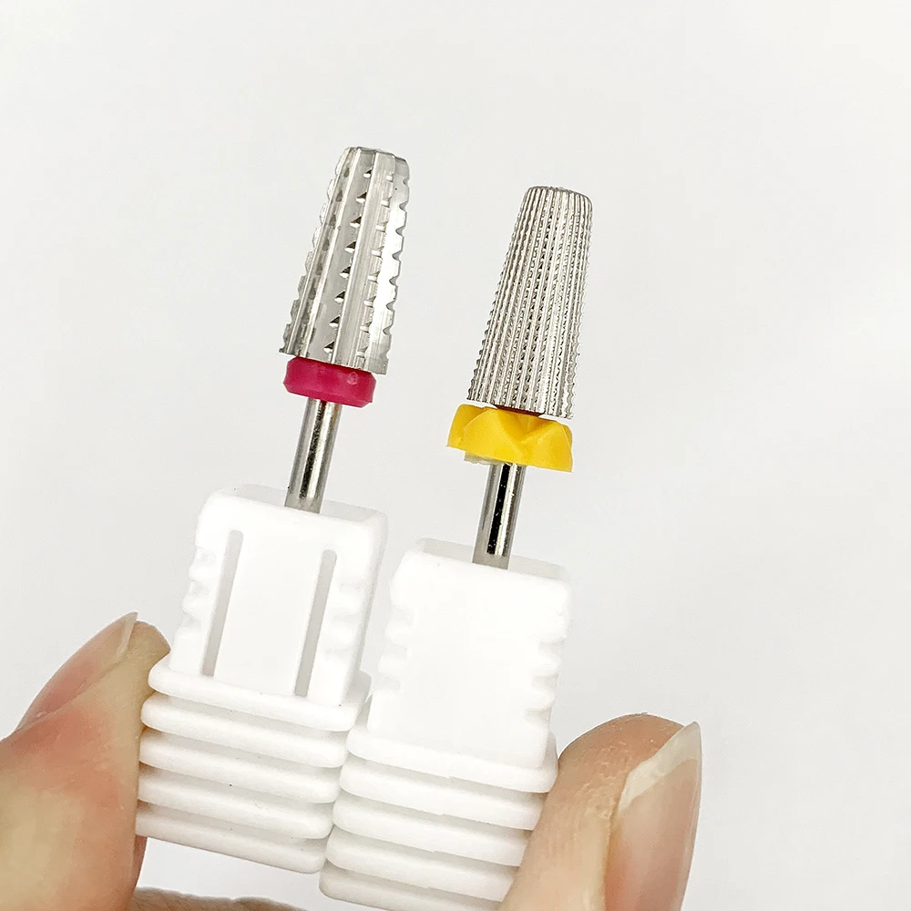 Nail Carbide 5 in 1 Bit 3/32 Inch Shank gold silver Nail Drill Bits Set for Fast Remove Acrylic