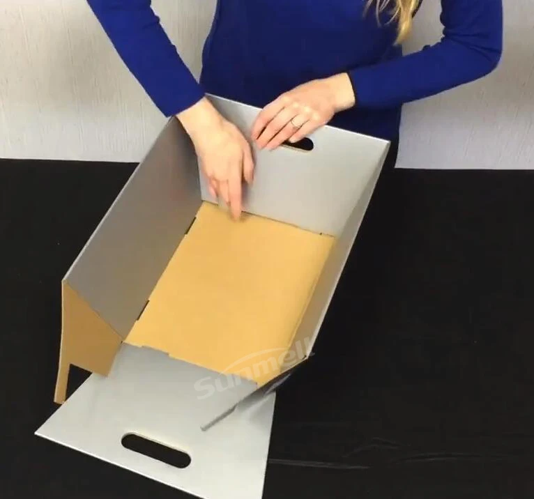 Custom Logo Large Picnic Hamper Basket Cardboard Hamper Gift Box Shallow Corrugated Folding Market Tray Gift Box