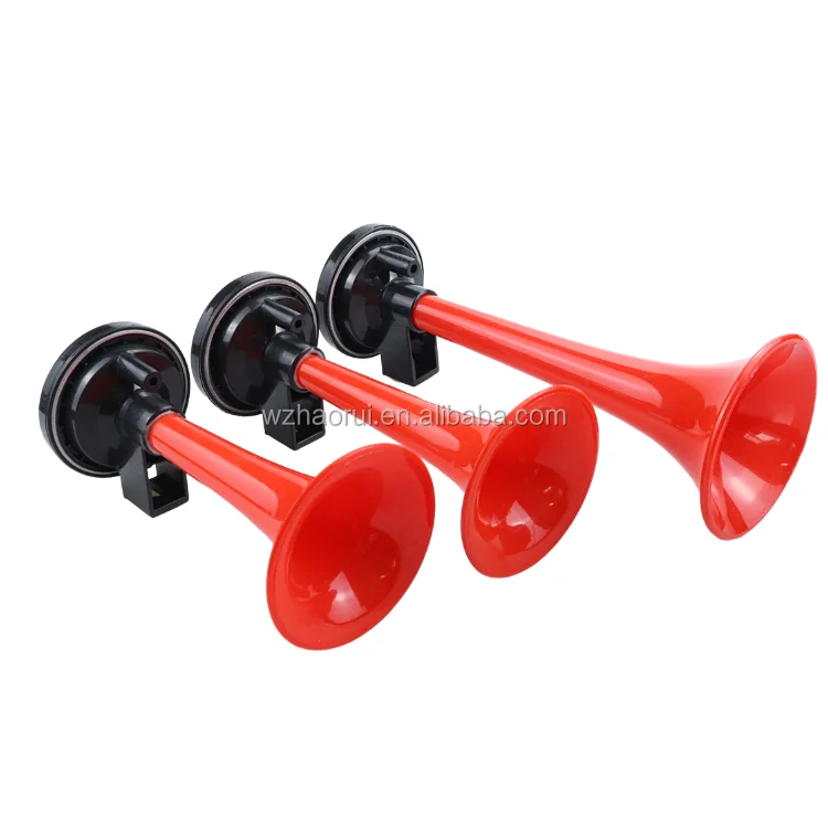 3 pipe air horn Trumpet Electronic Red Air Horn Compose Car Truck Boat motorcycle horn 12V HT-203