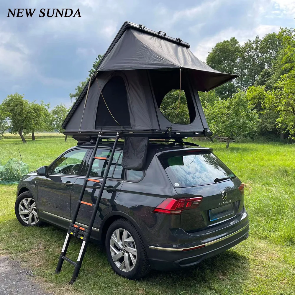 Suitable for Urban Exploration Stylish Hard Shell Aluminum Triangular Roof Top Tent