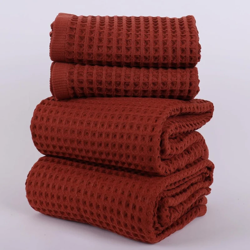 Super Soft Hand Towels Waffle Weave Towel Ultra Absorbent 100% Cotton Towel set for Bathroom