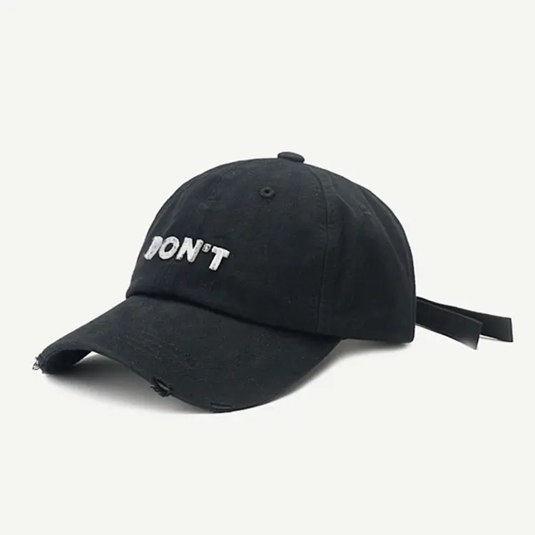 
Manufacture Custom Embroidery Logo 100% Cotton 6 Panel Unstructured Distressed Baseball Cap Dad Hat 