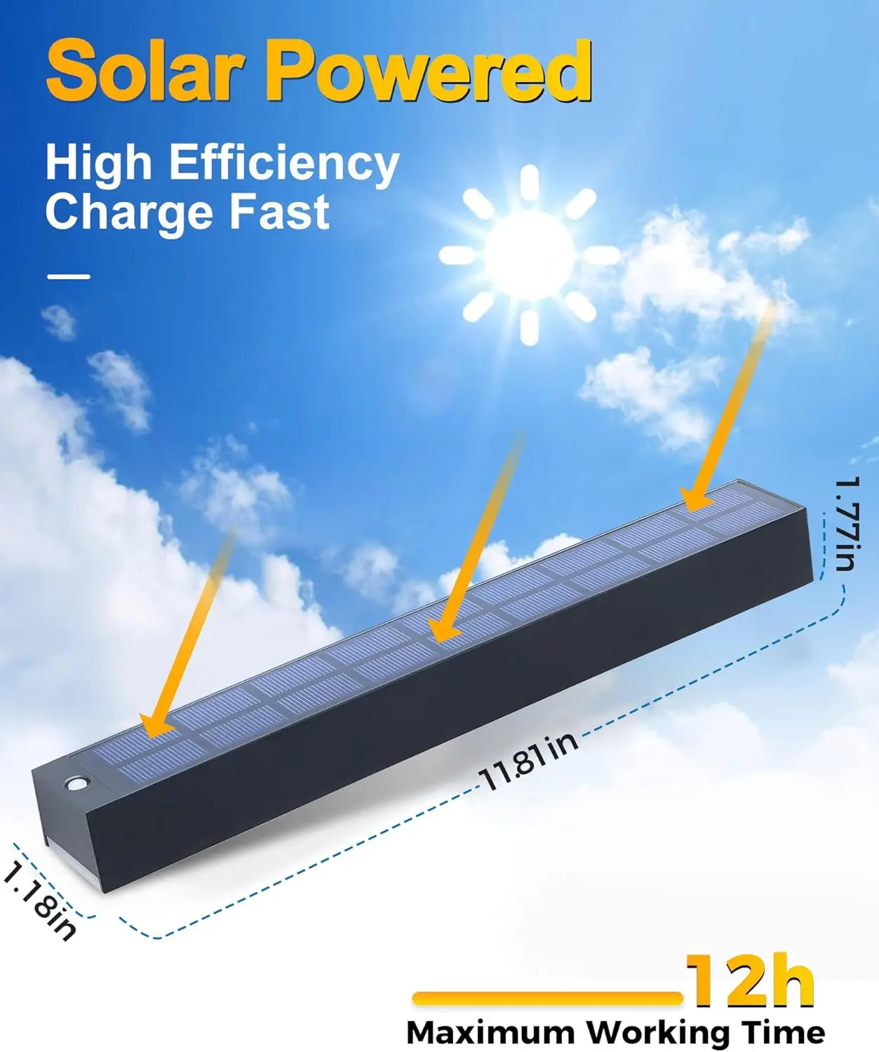Solar Powered Billboard light Advertisement Sign Security Light for Patio housing number