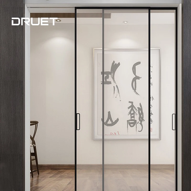 High Quality Extremely Aluminium Slim Narrow Extremely Side Frame Sliding Glass Door For House