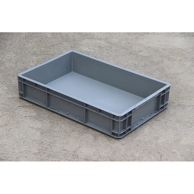 LK EU4611 Heavy Duty Foldable Collapsible Perforated Plastic Crate Solid Box Folding Container for Storage