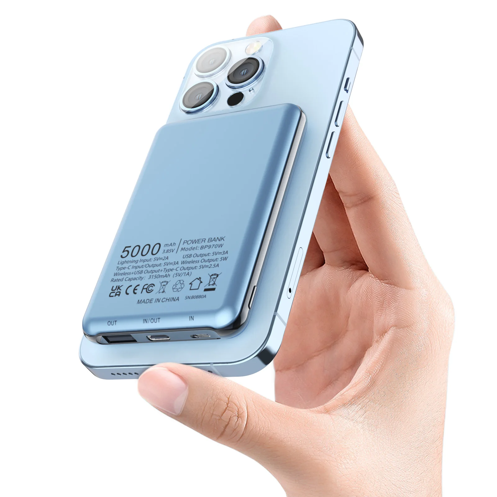 Ultra-thin Mini 15W PD Fast Charge 5000mah Power Bank Magnetic For Apple All Phones Powerbank Magnetic