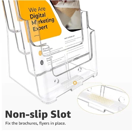 Acrylic Brochure Holder Display Stand Acrylic Sign Display Stand Acrylic Point of Purchase Display Stand for Office